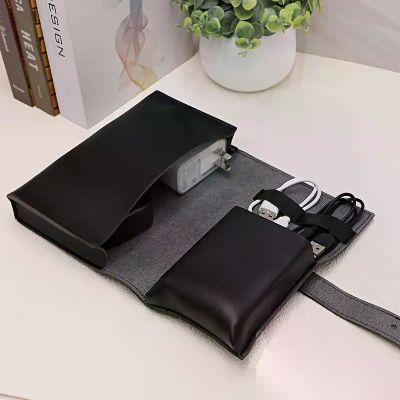 Tech Accessories Storage - Organisateur multi-compartiments en cuir PU, 1