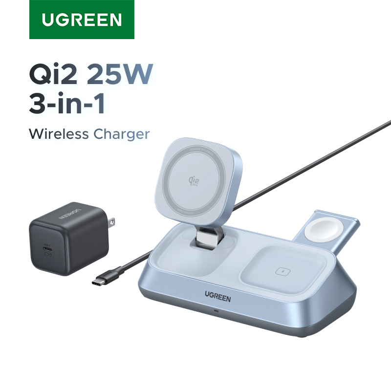 Wireless Charger 3 In 1 - UGREEN Qi2 25W MAX support de
