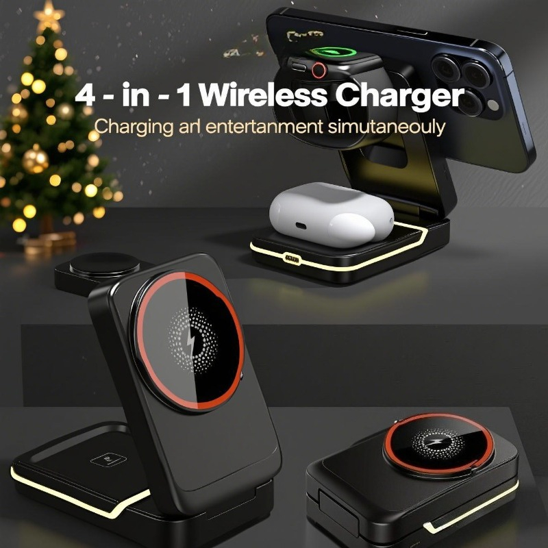 Wireless Charger 3 In 1 - Chargeur sans fil rapide pliable magnétique