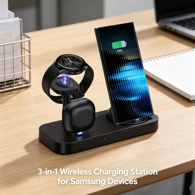 Wireless Charger 3 In 1 - Chargeur sans fil 3 en 1,