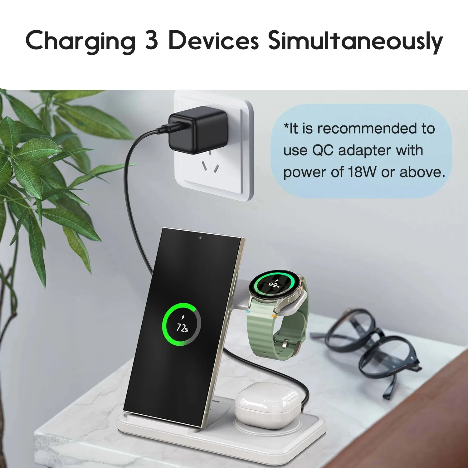Station de chargeur sans fil 3 - Wireless Charger 3 In 1 avis et prix