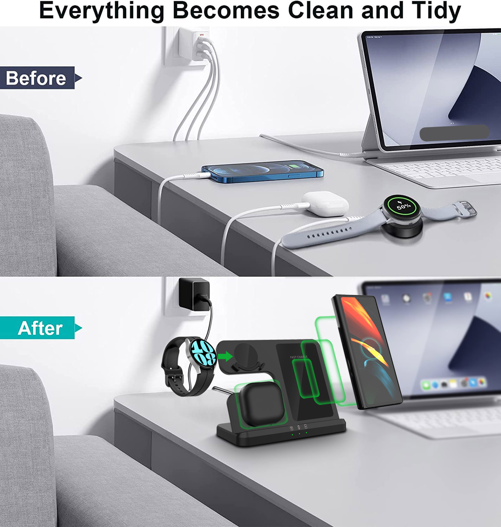 Station de charge sans fil 3 e - Wireless Charger 3 In 1 avis et prix