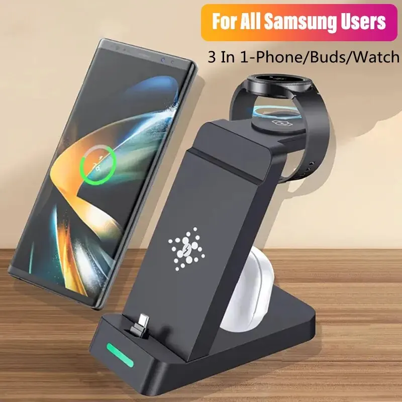 Station de charge rapide sans  - Wireless Charger 3 In 1 avis et prix