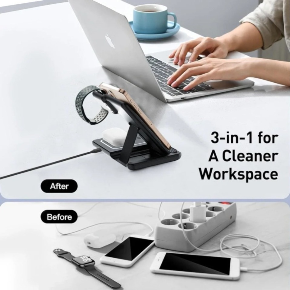 Lampe LED de nuit 3 en 1, char - Wireless Charger 3 In 1 avis et prix