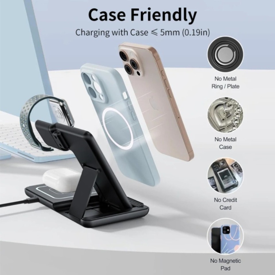 Lampe LED de nuit 3 en 1, char - Wireless Charger 3 In 1 avis et prix